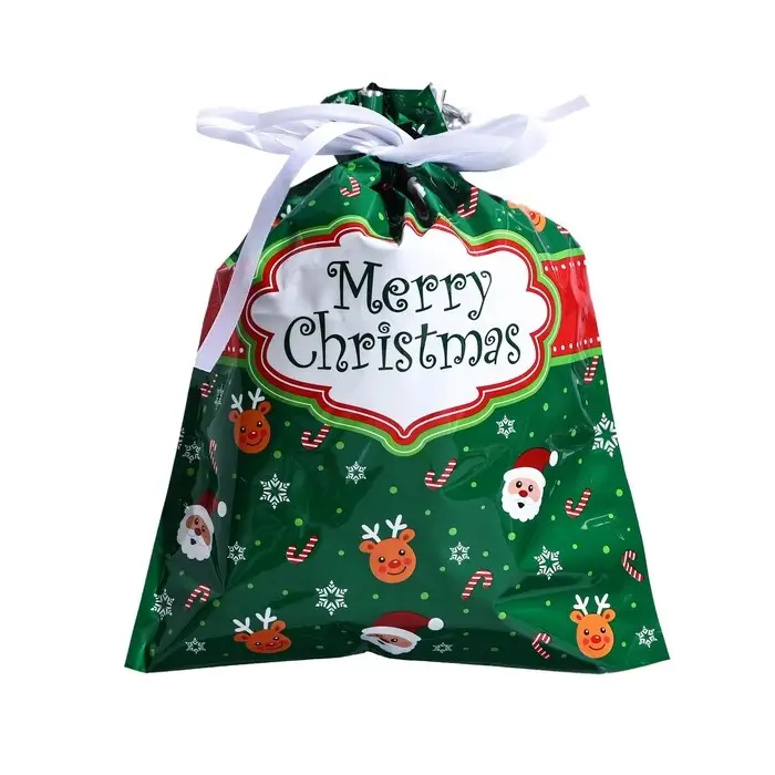 Пакет подарочный с завязками, &laquo;Счастливого рождества&raquo;, 24&times;32 см