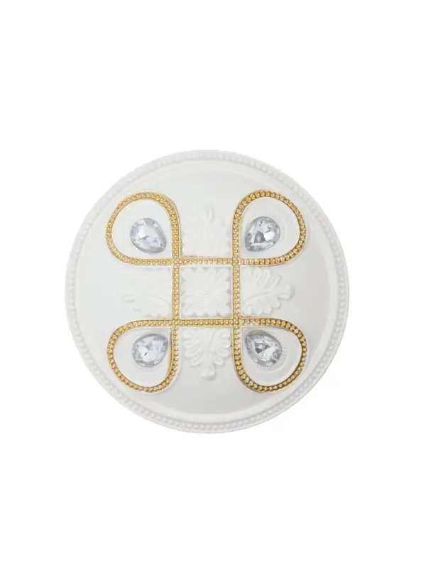 Крючок для штор CAPPIO KS033, d=98 мм, цвет белый с золотом, 2 шт