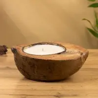 Свеча в кокосе, 18&times;22&times;7 см, коричневая