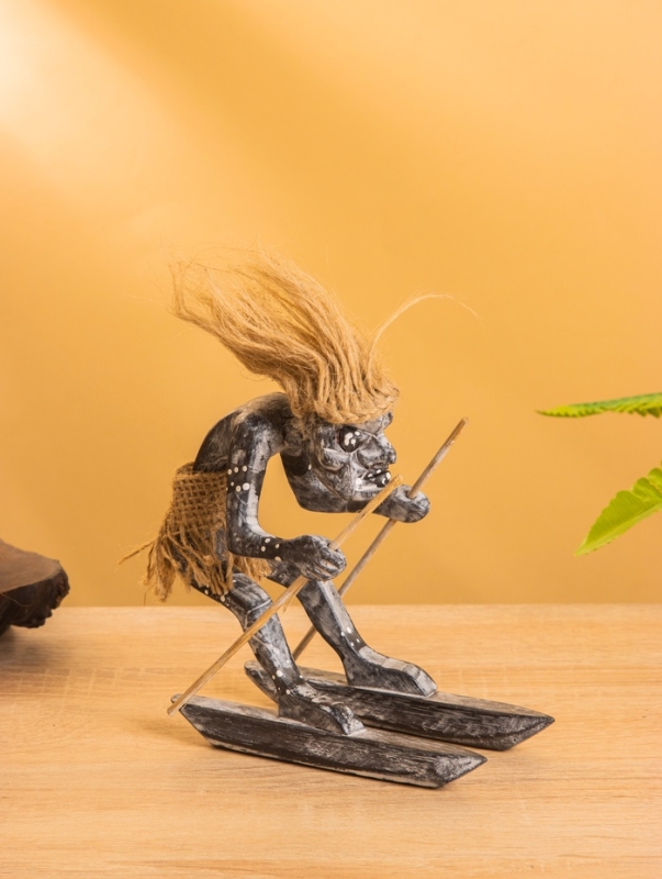 Сувенир &laquo;Абориген лыжник&raquo;, 13&times;13&times;6.5 см, дерево