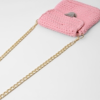 Цепочка для сумки, с карабинами, металлическая, плоская, 18 &times; 13 мм, 120 см, цвет золотой