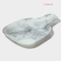 Менажница Доляна &laquo;Марбл белый&raquo;, 2 секции, 27&times;18&times;2 см, цвет серый