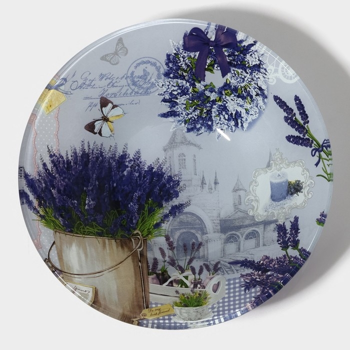 Салатник стеклянный Доляна &laquo;Лаванда&raquo;, 600 мл, 18&times;5 см