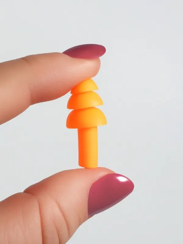 Беруши на шнурке, 3&times;1.5 см, в футляре, фасовка 10 шт., силиконовые, оранжевые