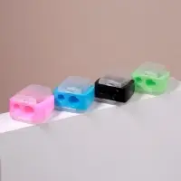 Точилка косметическая, с крышкой, двойная, МИКС