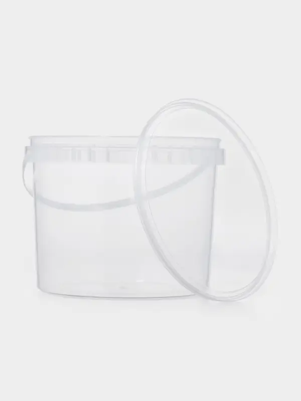 Ведро с крышкой,3 л, d= 19 см, прозрачное, 60 шт/уп.