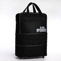 Сумка дорожная 20" на колёсах, отдел на молнии, с увеличением, наружный карман, длинный ремень, цвет чёрный