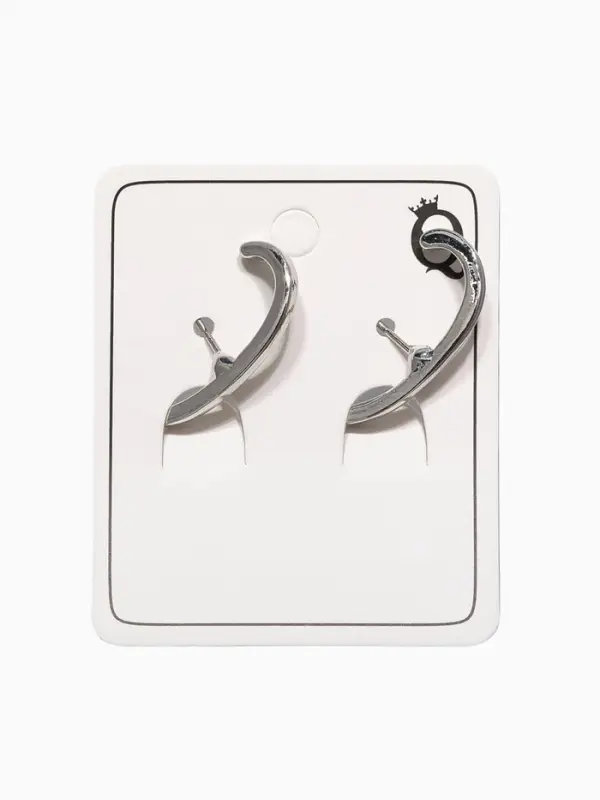 Серьги металл "Минимализм" петля, цвет серебро