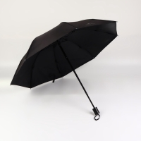 Зонт механический &laquo;Однотонный&raquo;, 4 сложения, 8 спиц, R = 47/55 см, D = 110 см, цвет чёрный