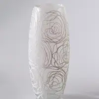 Ваза &laquo;Наргиз&raquo; розы, овал, h=26 см, стекло, белая