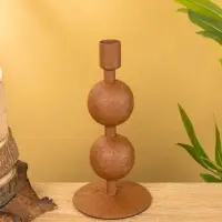 Подсвечник на 1 свечу &laquo;Бисквит&raquo;, с 2 сферами, 8.5&times;8.5&times;18 +/- 1 см