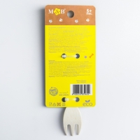 Вилка из бамбука, цвет и рисунок МИКС