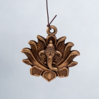 Музыка ветра металл "Ганеша и цветок лотоса" 5 трубочек 51х6,5 см