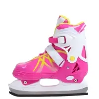 Коньки раздвижные BlackAqua, р. 35-38, для фитнеса, с роликовой платформой, цвет фуксия