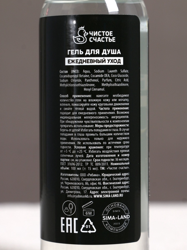 Подарочный набор ЧИСТОЕ СЧАСТЬЕ &laquo;23 февраля: Сильному духом&raquo; гель для душа, 4&times;100 мл