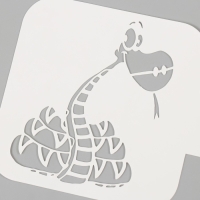 Трафарет новогодний пластиковый "Милый удав", размер 9х9 см