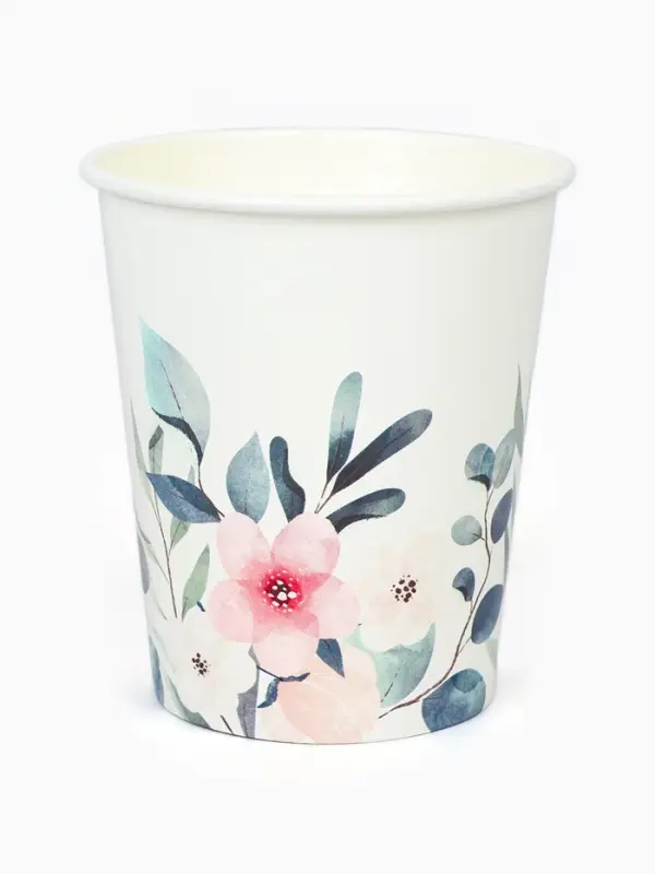 Стакан одноразовый бумажный &laquo;Цветы&raquo;, 250 мл