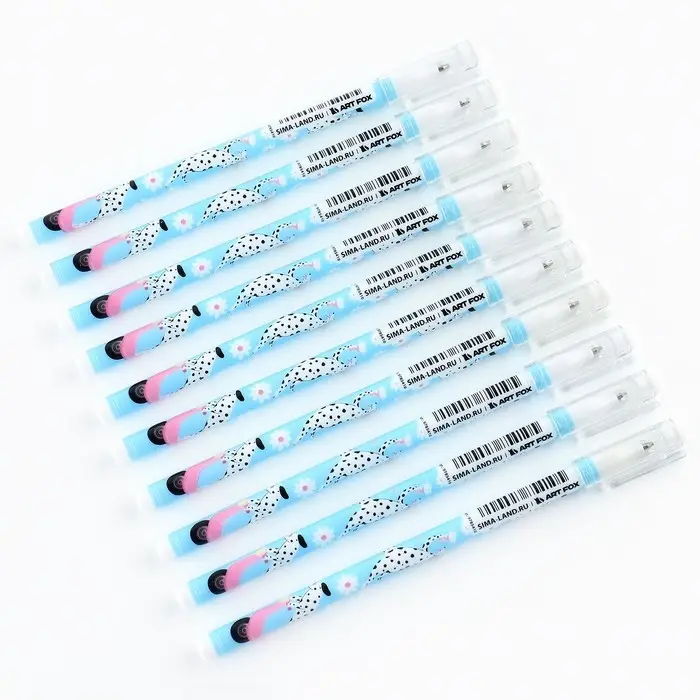 Ручка шариковая, синяя паста 0.5 мм с колпачком пластик &laquo;Далматинцы&raquo;