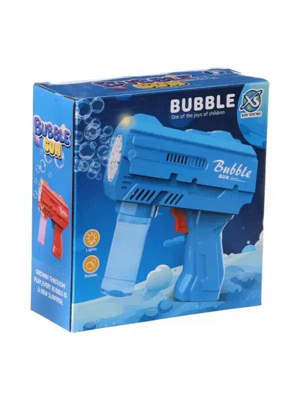 Генератор мыльных пузырей &laquo;Пистолет&raquo;, световые эффекты, работает от батареек, синий