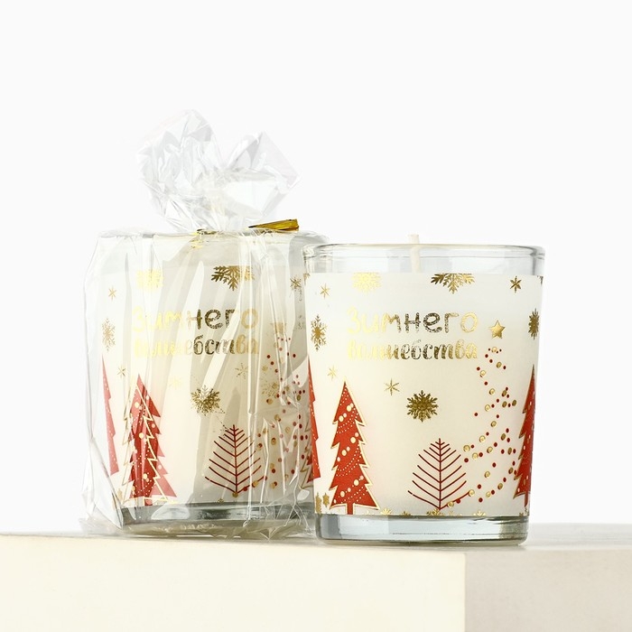 Набор свечей &laquo;Зимнее волшебство&raquo;, ароматы ваниль и ягоды 5х6х5 см