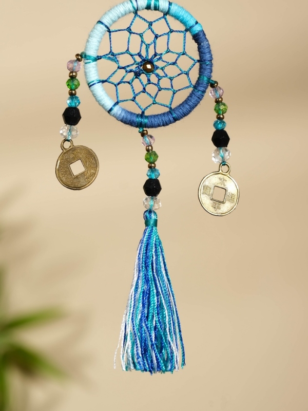 Брелок "Ловец снов" 4х15 см. сине-голубой