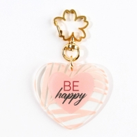 Брелок для ключей акриловый &laquo;Be happy&raquo;, 5 х 4,6 см