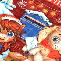 Лесная мастерская Пазл магнитный "Новогодняя лошадка" , 35 деталей