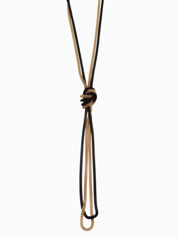 Бусы 2 нити &laquo;Трансформер&raquo; (несколько способов носки), цвет чёрно-золотой, 118 см