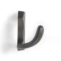Крючок мебельный ТУНДРА TKd=007, двухрожковый, графит