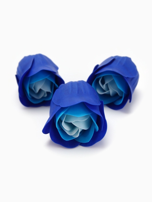 Набор мыльных роз в коробке 16 штук, бирюзово-белые