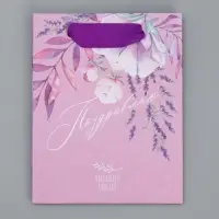 Пакет подарочный крафтовый, упаковка, &laquo;Поздравляю&raquo;, S 12 х 15 х 5.5 см