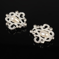 Декоративная застёжка &laquo;Узор&raquo;, 6,5 &times; 3,5 см, цвет белый