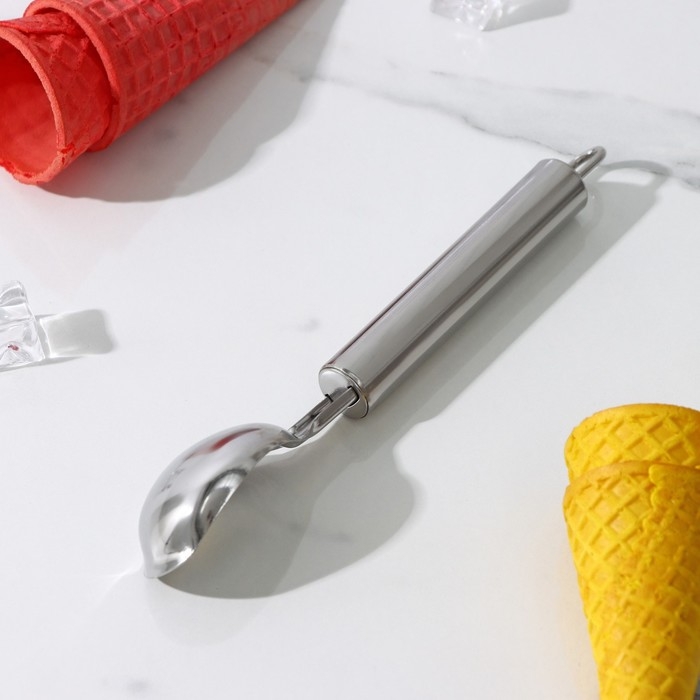 Ложка для мороженого Доляна &laquo;Металлик&raquo;, 21 см, цвет серебристый