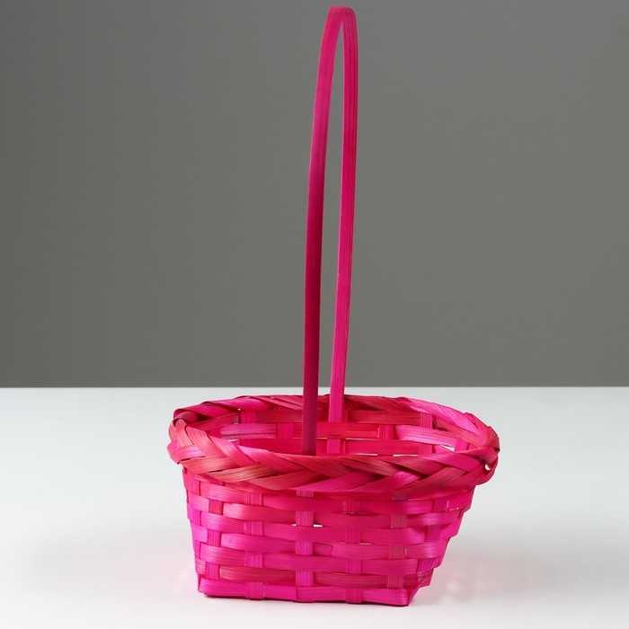 Набор корзин плетеных, D19x9/32 см, D22x9,5/34 см, D25x10/36 см, 3шт, розовые, бамбук