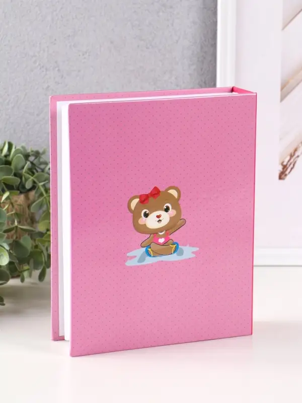 Фотоальбом 200 фото 10X15см, "Мишка с бантиком", ПП карм.