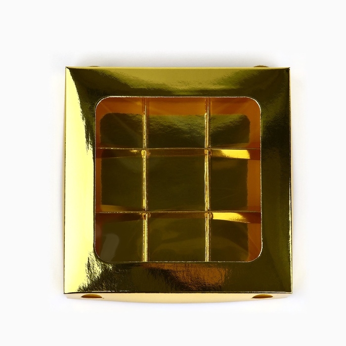 Коробка для конфет &laquo;Золотистая&raquo;, 14.5 х 14.5 х 3.5 см