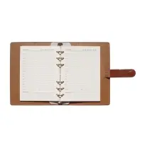 Органайзер на кольцах, C6, с хлястиком, 80л, линия, к/зам, Коричневый