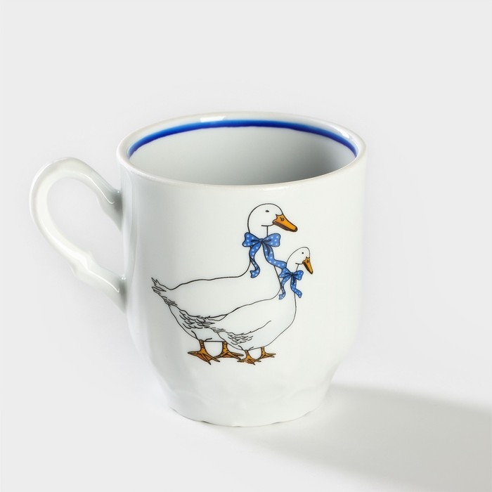 Кружка фарфоровая &laquo;Гуси&raquo;, 220 мл, рисунок микс