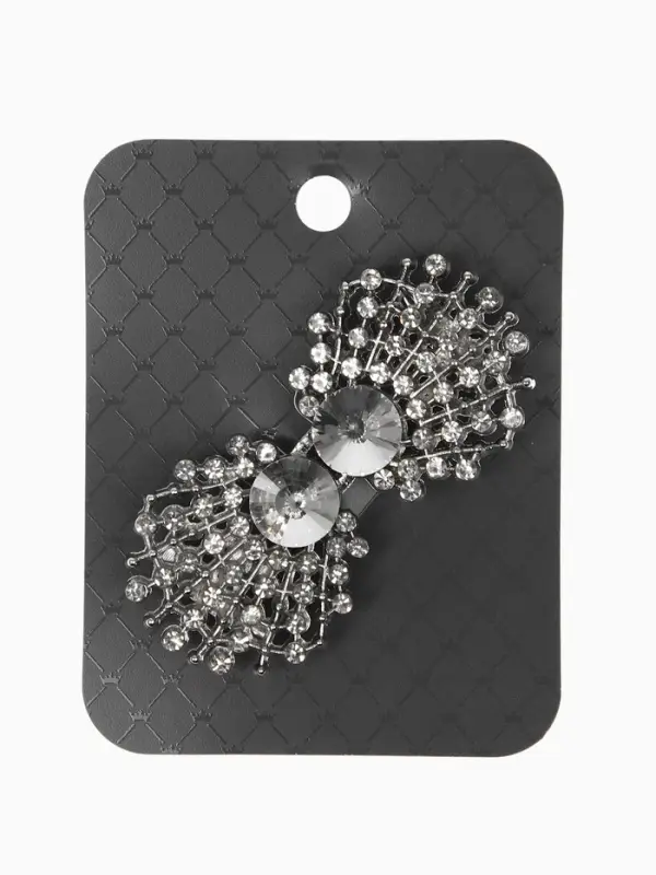 Зажим для кардигана "Ажур", веер, цвет белый в серебре