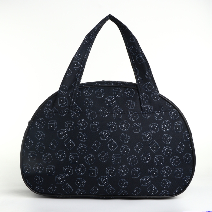 Сумка дорожная женская на молнии, наружный карман, цвет чёрный