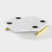 Поднос из мрамора Magistro Marble, 25&times;29 см, цвет белый