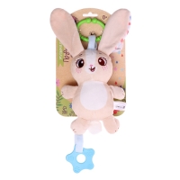 Погремушка &laquo;Зайчик&raquo;, музыкальная, подвесная, цвет бежевый