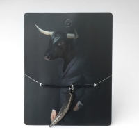 Кулон унисекс &laquo;Клык&raquo;, цвет чернёное серебро на чёрном шнурке, 42 см