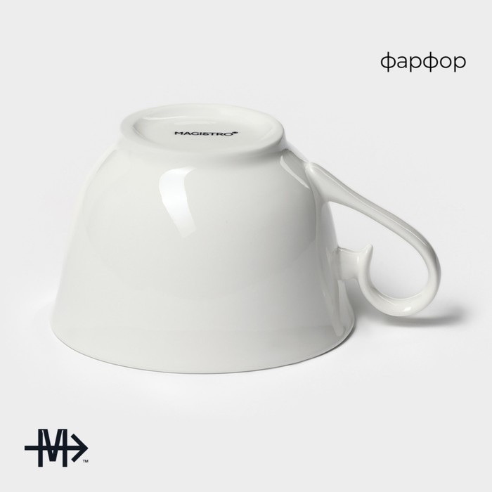 Кружка фарфоровая Magistro &laquo;Сюита&raquo;, 250 мл, цвет белый