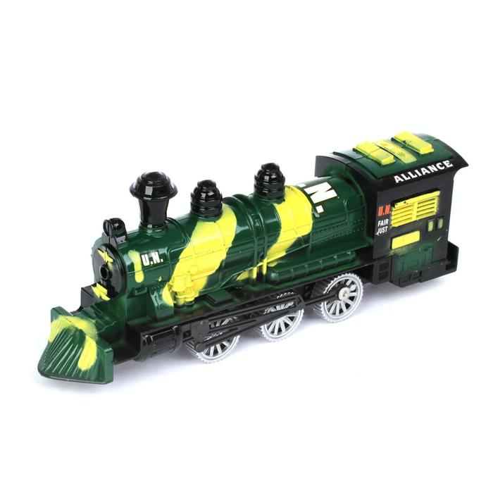 Паровоз инерционный &laquo;Военный&raquo;, с танками, цвета МИКС