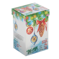 Гирлянда &laquo;Нить&raquo; 10 м с насадками &laquo;Шарики 1.5 см&raquo;, IP44, тёмная нить, 100 LED, свечение бело-синее, мигание, 220 В