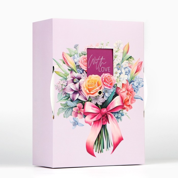 Коробка складная &laquo;Букет для тебя &raquo;, 21 х 15 х 7 см