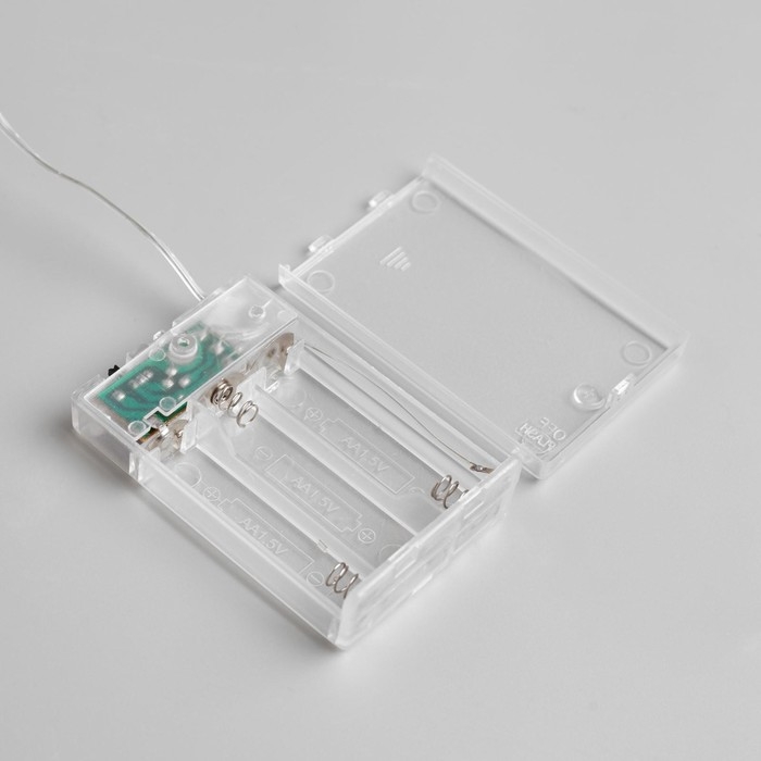 Гирлянда &laquo;Мишура&raquo; 5 м роса, IP20, серебристая нить, 100 LED, 2 режима, батарейки AAх3 (нет в комплекте), свечение мульти