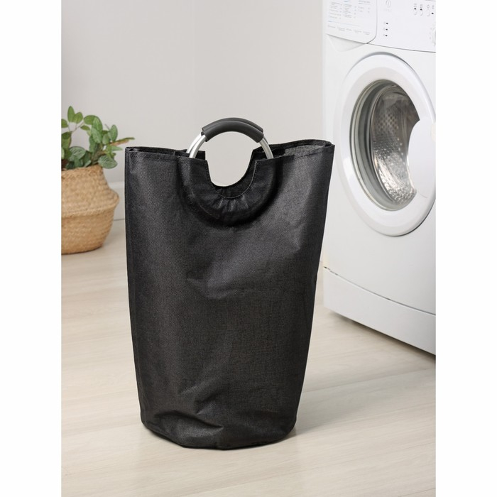 Корзина для белья Доляна &laquo;Модерн&raquo;, с ручками, 30&times;58 см, цвет чёрный