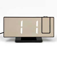 Часы-будильник электронные настольные с проекцией на потолок, 18.4 х 7.5 см, белая цифра